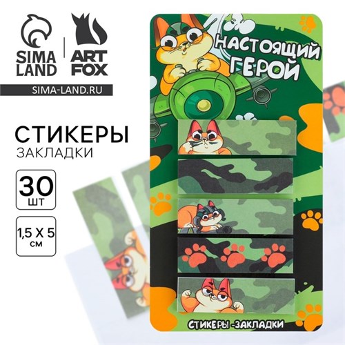 Стикеры-закладки, на подложке «Настоящий герой», 5 шт, 30 л/шт 9891811 - фото 16922841