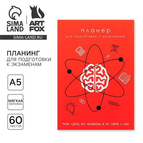 Планинг для подготовки к экзаменам, А5 60 л. Мягкая обложка «Красный» 10225179 - фото 16928048