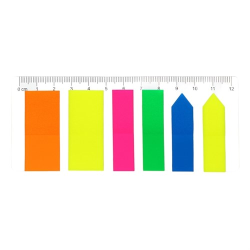 Закладки с клеевым краем пластиковые 12х45 мм, ErichKrause "Neon", 20x45 мм, 150 листов 5 цветов 10429714 - фото 16928228