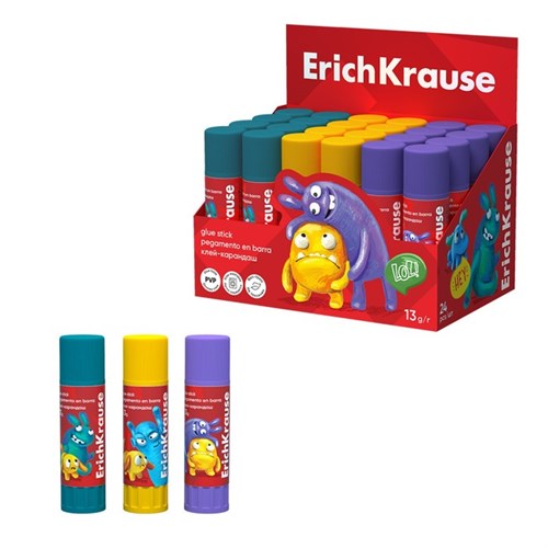 Клей-карандаш 13г ErichKrause EasyStick "Jolly Friends" PVP, экономичный расход, микс 10474286 - фото 16928752