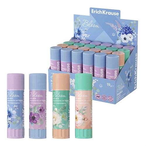 Клей-карандаш 19г ErichKrause EasyStick "Pastel Bloom" PVP, экономичный расход, микс 10474292 - фото 16928770