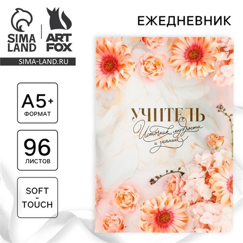 Большой ежедневник soft-touch А5+, 96 листов «Учитель - источник мудрости и знаний» 10280761 - фото 16933073
