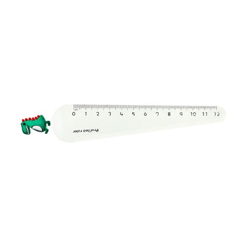 Линейка пластиковая 12 см "Динозаврик", зелёная 10702157 - фото 16936767