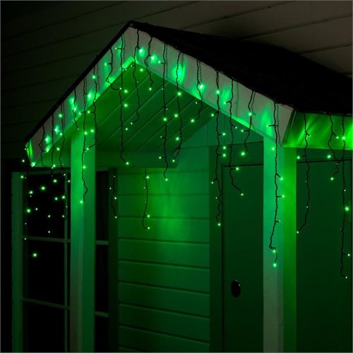 Гирлянда «Бахрома» 4 × 0.6 м, IP44, тёмная нить, 180 LED, свечение зелёное, 8 режимов, 220 В 187272 - фото 16951587