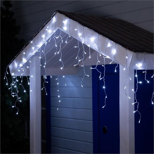 Гирлянда «Бахрома» 3 × 0.6 м, IP44, УМС, прозрачная нить, 160 LED, свечение белое, 220 В 187276 - фото 16951599