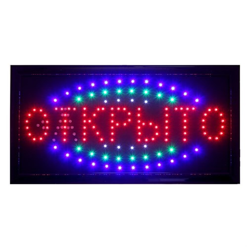 Вывеска светодиодная LED 48*25 см. "ОТКРЫТО/ЗАКРЫТО", 2 режима 220V 680492 - фото 16952139