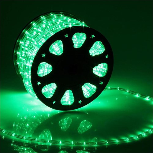 Световой шнур Luazon Lighting 11 мм, IP65, 100 м, 24 LED/м, 220 В, 2W, постоянное свечение, свечение зелёное 767710 - фото 16952603