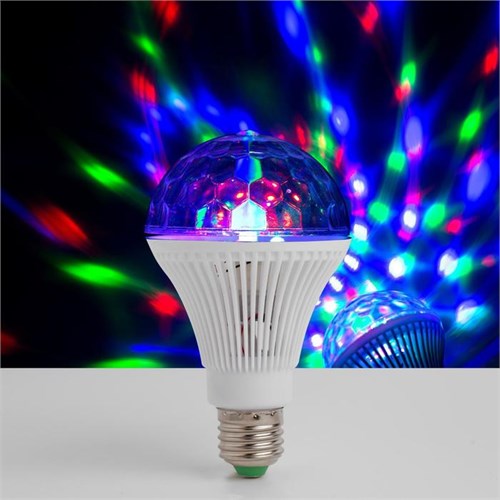 Световой прибор «Мини диско-шар» 8 см, Е27, свечение RGB 1353032 - фото 16953817