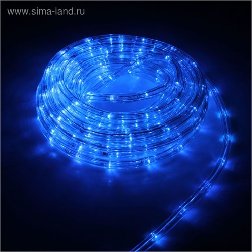 Световой шнур Luazon Lighting 10 мм, IP65, 5 м, 24 LED/м, 220 В, 8 режимов, свечение синее 1589820 - фото 16953959