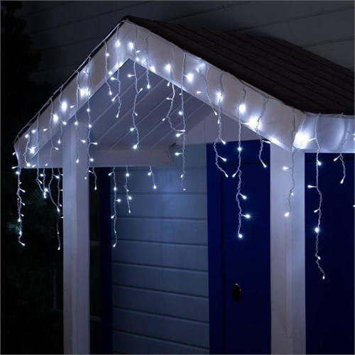 Гирлянда «Бахрома» 4 × 0.6 м, IP44, белая нить, 180 LED, свечение белое, 8 режимов, 220 В 2361677 - фото 16954823