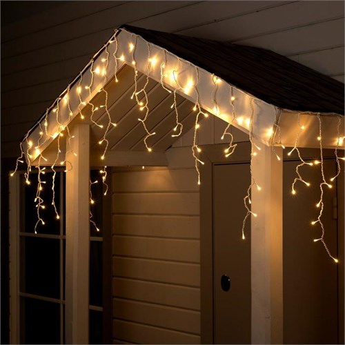 Гирлянда «Бахрома» 4 × 0.6 м, IP44, белая нить, 180 LED, свечение тёплое белое, 8 режимов, 220 В 2361678 - фото 16954828