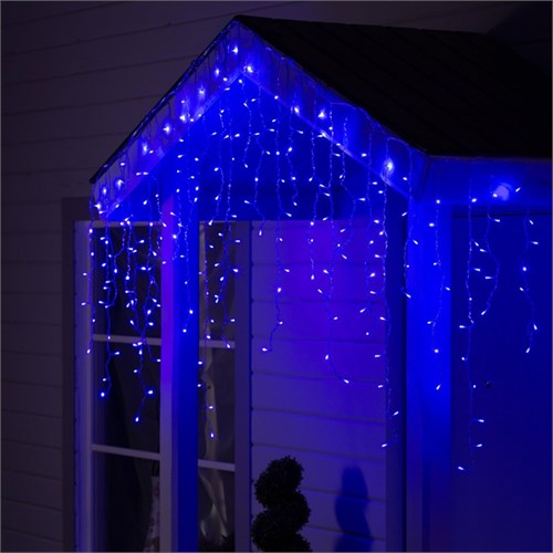 Гирлянда «Бахрома» 3 × 0.9 м, IP44, УМС, прозрачная нить, 232 LED, свечение синее, 220 В 2361648 - фото 16954980