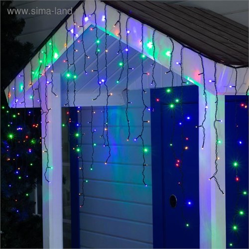 Гирлянда «Бахрома» 3 × 0.9 м, IP44, УМС, тёмная нить, 232 LED, свечение мульти, 220 В 2361655 - фото 16955005