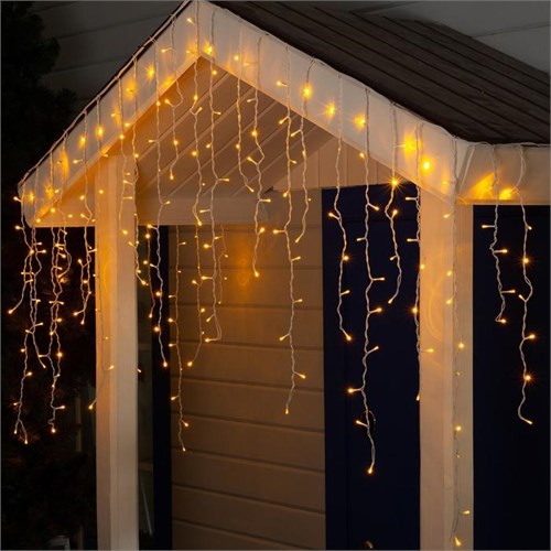Гирлянда «Бахрома» 3 × 0.9 м, IP44, УМС, белая нить, 232 LED, свечение жёлтое, 220 В 3584161 - фото 16957317
