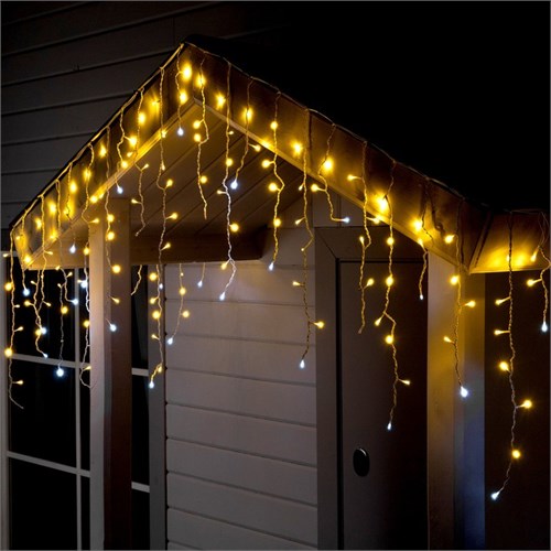 Гирлянда «Бахрома» 3 × 0.6 м, IP44, УМС, белая нить, 160 LED, свечение тёплое белое, мерцание белым, 220 В 3584171 - фото 16957594
