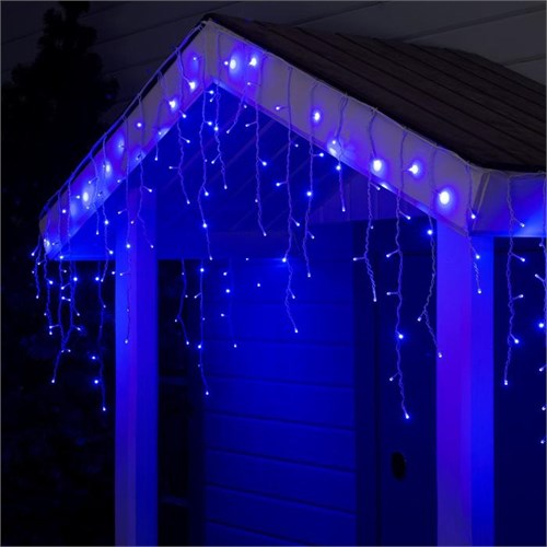 Гирлянда «Бахрома» 3 × 0.6 м, IP44, УМС, белая нить, 160 SMD-LED, свечение синее, 220 В 3584185 - фото 16957664