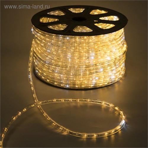 Световой шнур Luazon Lighting 13 мм, IP65, 100 м, 36 LED/м, 220 В, 2W, мерцание, свечение тёплое белое 3784959 - фото 16958034