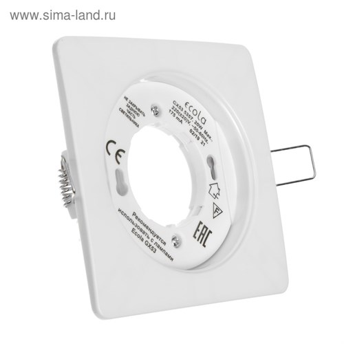 Светильник встраиваемый Ecola 5357, GX53, IP20, 220 В, квадратный, 25x107 мм, белый 4661676 - фото 16961614