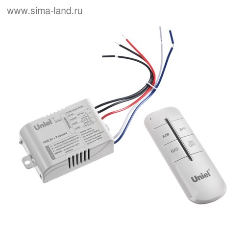 Пульт управления светом Uniel UCH-P005-G2-1000W-30Ml, 2 канала х 1000 Вт, радиус действия 30м 5037612 - фото 16963232