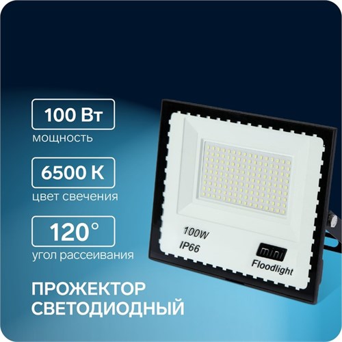 Прожектор светодиодный, 100 Вт, 7700 Лм, 6500К, IP66,  220V 5116963 - фото 16963806