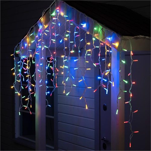 Гирлянда "Бахрома" 3 х 0.9 м , IP65, УМС, белая нить каучук, 232 LED, свечение мульти, 220 В 5204448 - фото 16967188