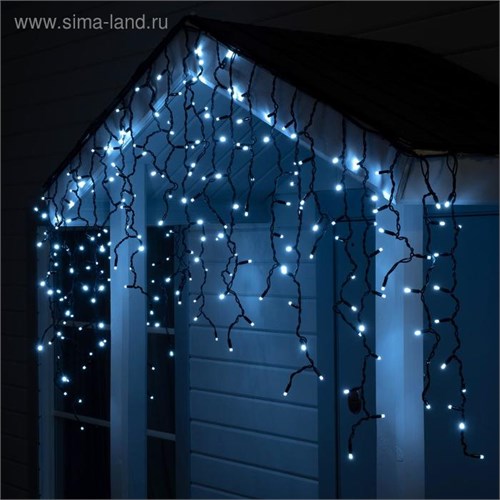 Гирлянда "Бахрома" 3 х 0.9 м , IP65, УМС, тёмная нить каучук, 232 LED, свечение белое, 220 В 5204453 - фото 16967202