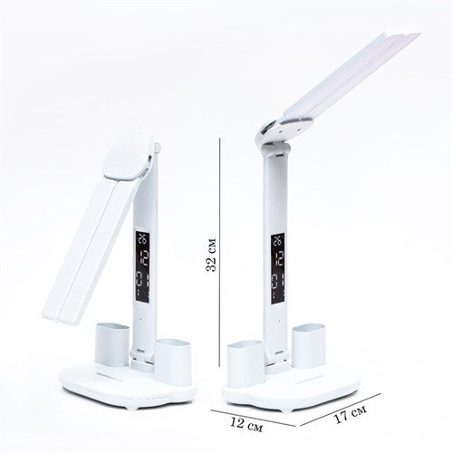 Часы-лампа  электронные: календарь, термометр, LED, 3 режима, USB, 32 x 12  x 17 см 9228164 - фото 16986174