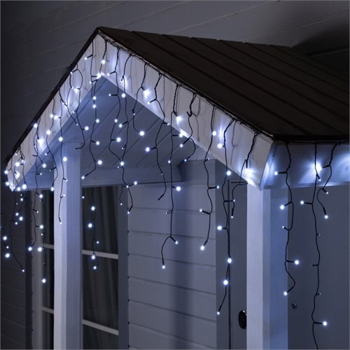 Гирлянда «Бахрома» 3 × 0.6 м, IP44, УМС, тёмная нить, 100 LED, свечение белое, мерцание, 24 В 9891720 - фото 17003960