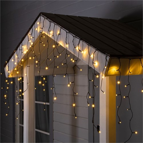 Гирлянда «Бахрома» 3 × 0.6 м, IP44, УМС, тёмная нить, 100 LED, свечение тёплое белое, мерцание, 24 В 9891721 - фото 17003968