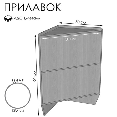 Прилавок ПЭ-15, 500×500×900, ЛДСП, цвет белый 9846737 - фото 17046950