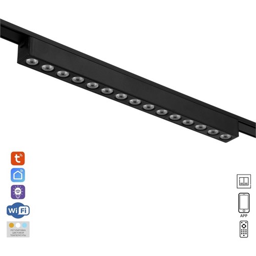 Светильник трековый ULTRA "Линза" LED 18Вт 3000K-5700К CRI90 черный 33,8х2,6х2,4см 9909489 - фото 17049765