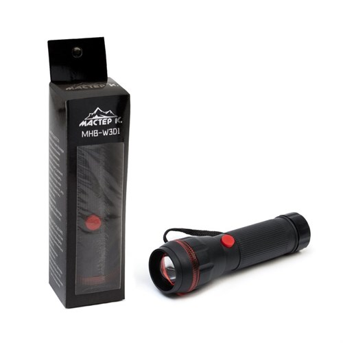 Фонарь ручной "Мастер К", 3 Вт, 1 LED, 3 ААА, 12 х 4 см 601022 - фото 17088003