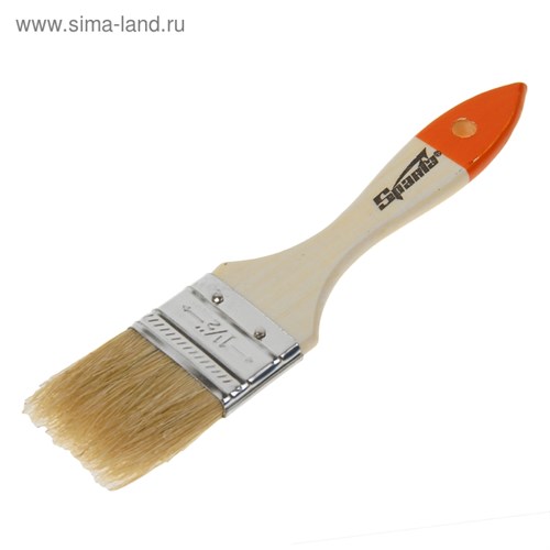 Кисть плоская SPARTA Slimline, деревянная рукоятка, натуральная щетина, 38 мм 1083806 - фото 17089016