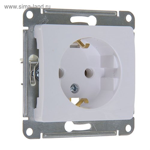 Розетка SE Glossa, 16 А, 250 В, встраиваемая, с з/к, IP20, белая, GSL000143 1345221 - фото 17093658
