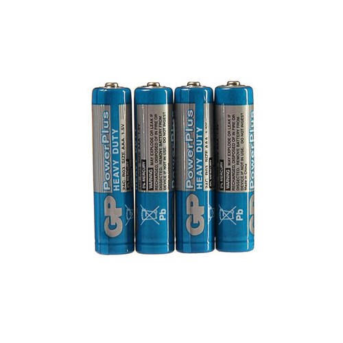 Батарейка солевая GP PowerPlus Heavy Duty, AAA, R03-4S, 1.5В, спайка, 4 шт. 1457175 - фото 17094185