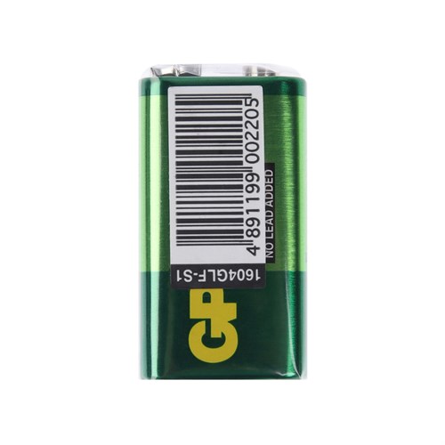 Батарейка солевая GP Greencell Extra Heavy Duty, 6F22-1S, 9В, крона, спайка, 1 шт. 1542529 - фото 17095048