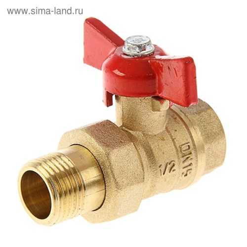 Кран шаровой "ГАЛЛОП" DN-15 232, с американкой 1/2", бабочка 1554060 - фото 17095170