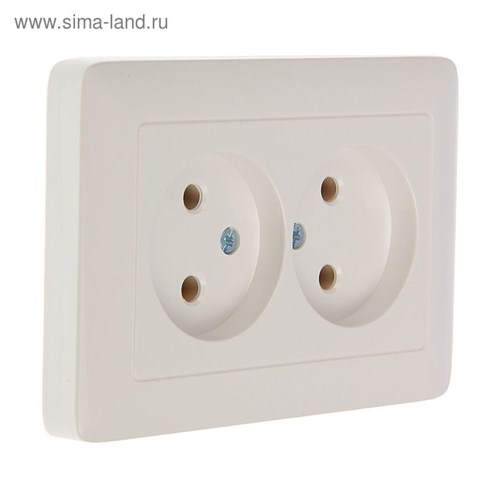 Розетка двойная SE "Хит", 16 А, 250 В, встраиваемая, без з/к, IP21, белая, RS16-235-B 1889774 - фото 17096127
