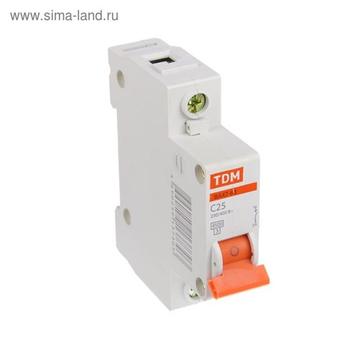 Выключатель автоматический TDM ВА47-63, 1п, 25 А, 4.5 кА 1890629 - фото 17096443