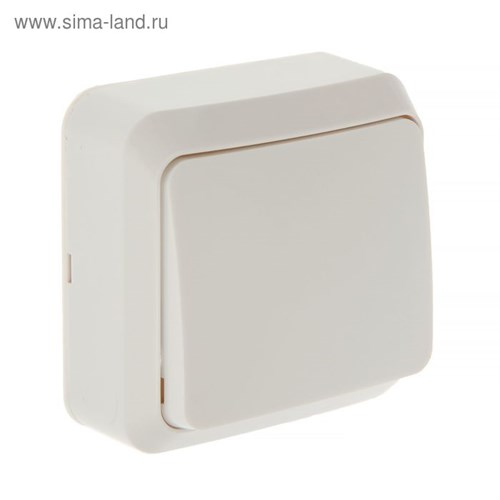 Выключатель Smartbuy "Юпитер", 10 А, 1 клавиша, наружный,  белый 2174276 - фото 17097721