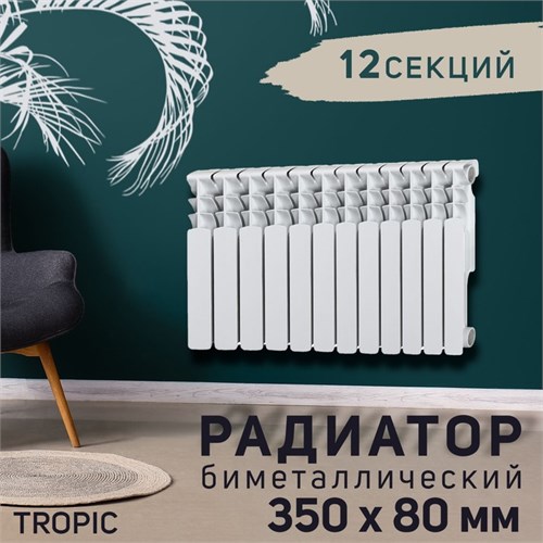 Радиатор Tropic 350x80 мм биметаллический, 12 секций 2398256 - фото 17098813