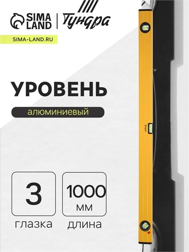 Уровень алюминиевый ТУНДРА, 3 глазка (1 поворотный глазок), 1000 мм 2964639 - фото 17107209
