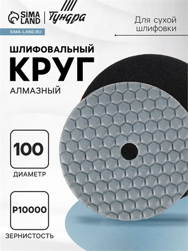 Алмазный гибкий шлифовальный круг ТУНДРА "Черепашка", для сухой шлифовки, 100 мм, № 10000 3594938 - фото 17107639