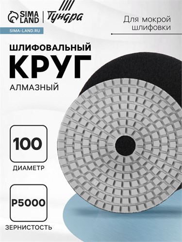 Алмазный гибкий шлифовальный круг ТУНДРА "Черепашка", для мокрой шлифовки, 100 мм, № 5000 3594929 - фото 17107695