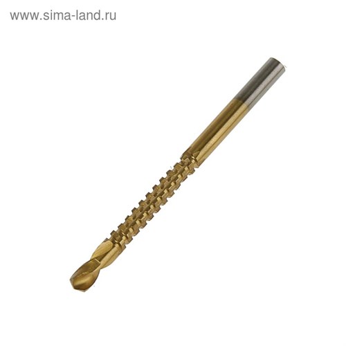 Сверло фрезерное универсальное ТУНДРА, HSS, TiN, цилиндрический хвостовик, 5 x 80 мм 3005536 - фото 17110042