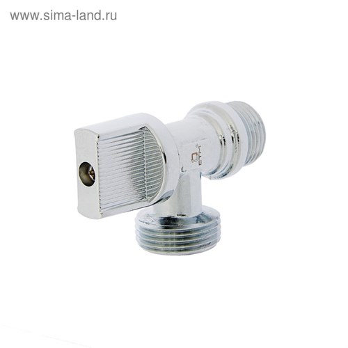 Кран шаровой "СТМ", 1/2" и 3/4", наружная резьба, для быт. приборов, угловой, бабочка, хром 3843863 - фото 17110117