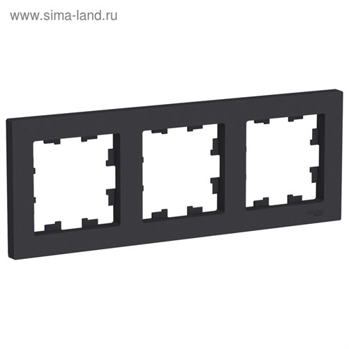 Рамка SE AtlasDesign, 3 поста, универсальная, карбон, ATN001003 4089429 - фото 17112367