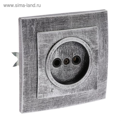 Розетка "Элект" RS 16-131-ЧС, 16 А, 250 В, одноместная, скрытая, без з/к,черная под серебро 4364461 - фото 17114009