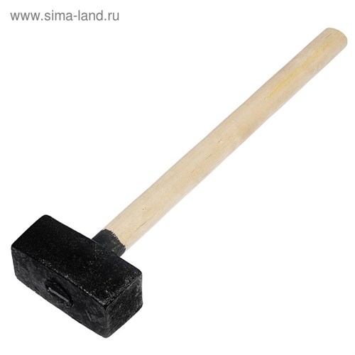 Кувалда литая ЛОМ, 4 кг, деревянная рукоятка 4613186 - фото 17115806