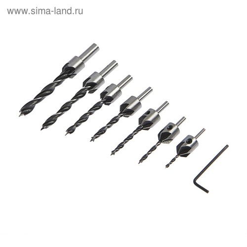 Набор сверл с зенкером ТУНДРА, 3-4-5-6-7-8-10 мм, 7 шт. 4506447 - фото 17117664